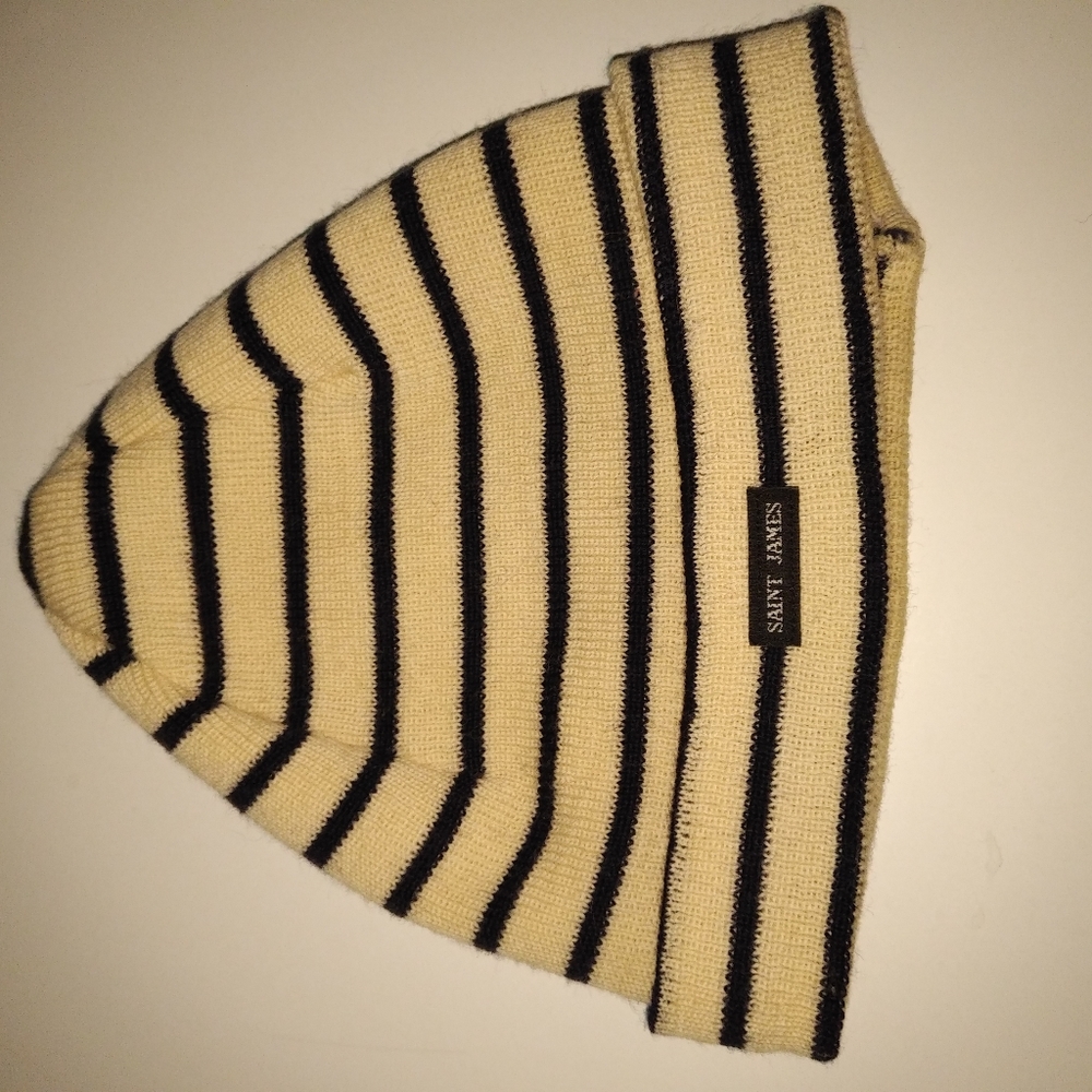 Saint James hat - cream and navy blue